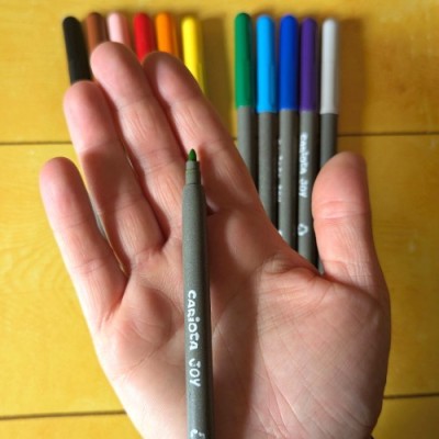 Feutres lavables à l'eau pour coloriages lavables - 12 couleurs