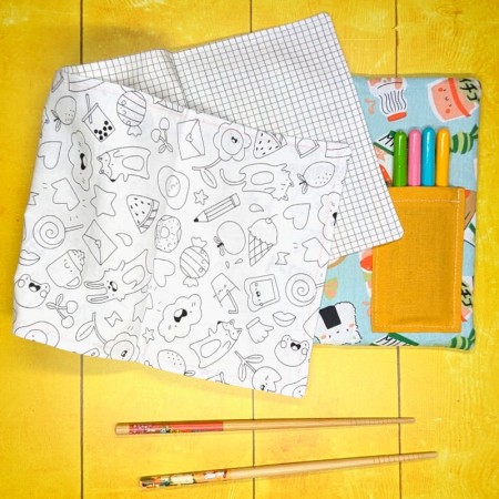 Pochette de feutre du cahier d'activités lavable kawaï