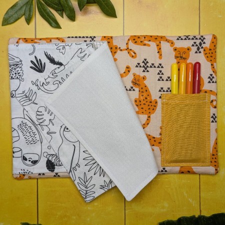 Pochette de feutres du cahier de coloriage lavable aux motifs de guépards