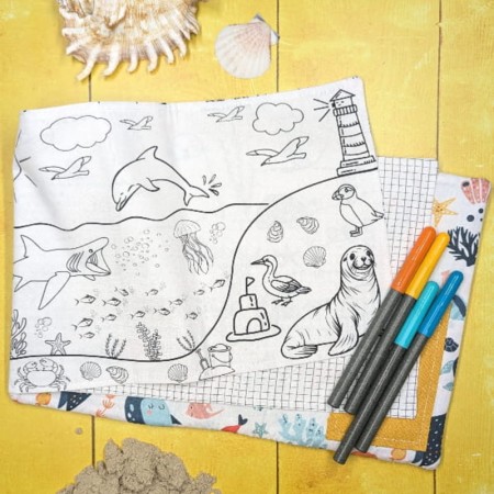 Coloriage sur les animaux Bretons dans le cahier de coloriage lavable sur les animaux marins