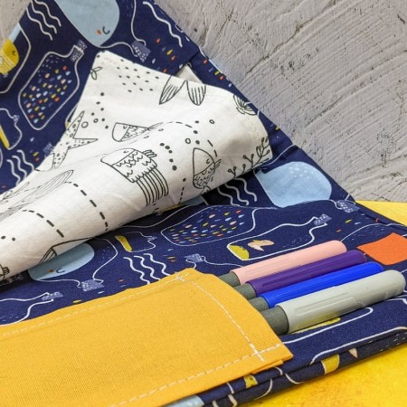 Pochette de feutres du cahier de coloriage lavable bouteilles à la mer