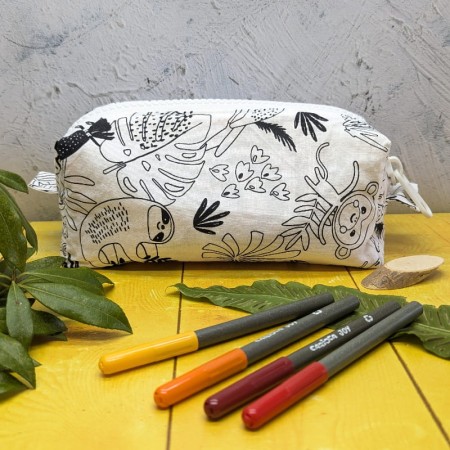 Coloriage représentant des animaux de la jungle de la trousse à colorier guépards oranges