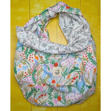 Tapis 4 en 1 princesses et licornes plié au format de sac