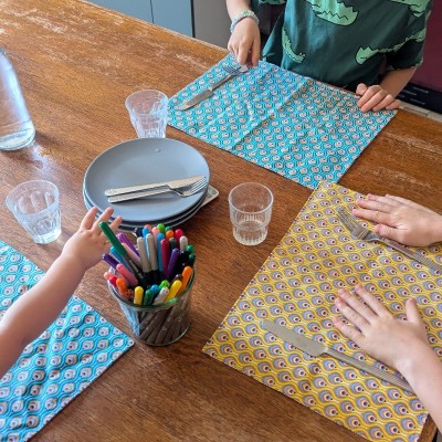 Set de table à colorier lavable - La sardine verte