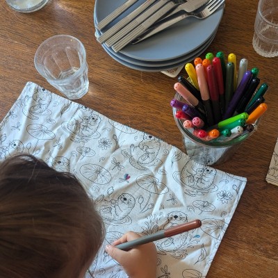 Set de table à colorier lavable - La sardine verte