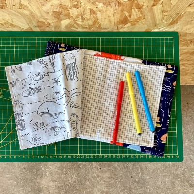Cahier d'activités lavable - Bord de mer et crabe - Modèle unique